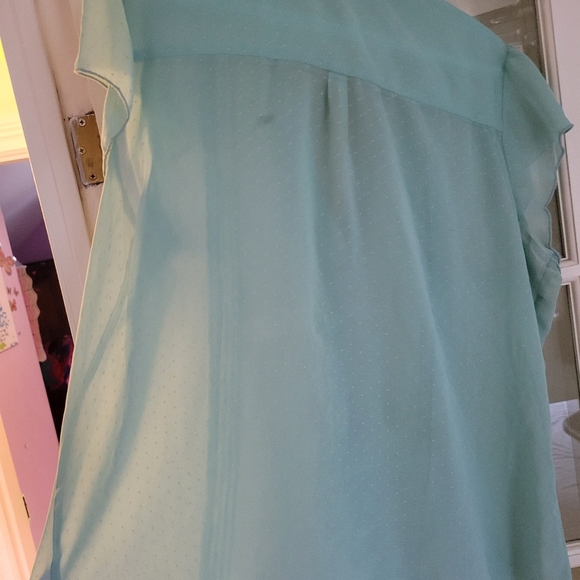 Ricki's Women's XL Mesh Tie Button Up Tshirt Blouse - Picture 3 of 3